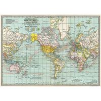 World Map 3 Flat Wrap