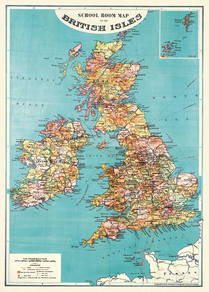 British Isles Map Flat Wrap