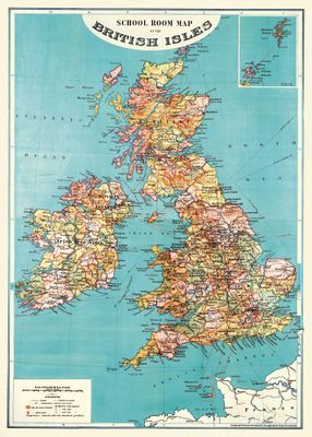 British Isles Map Flat Wrap