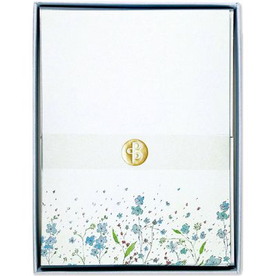 Blue Flowers Stationery Set