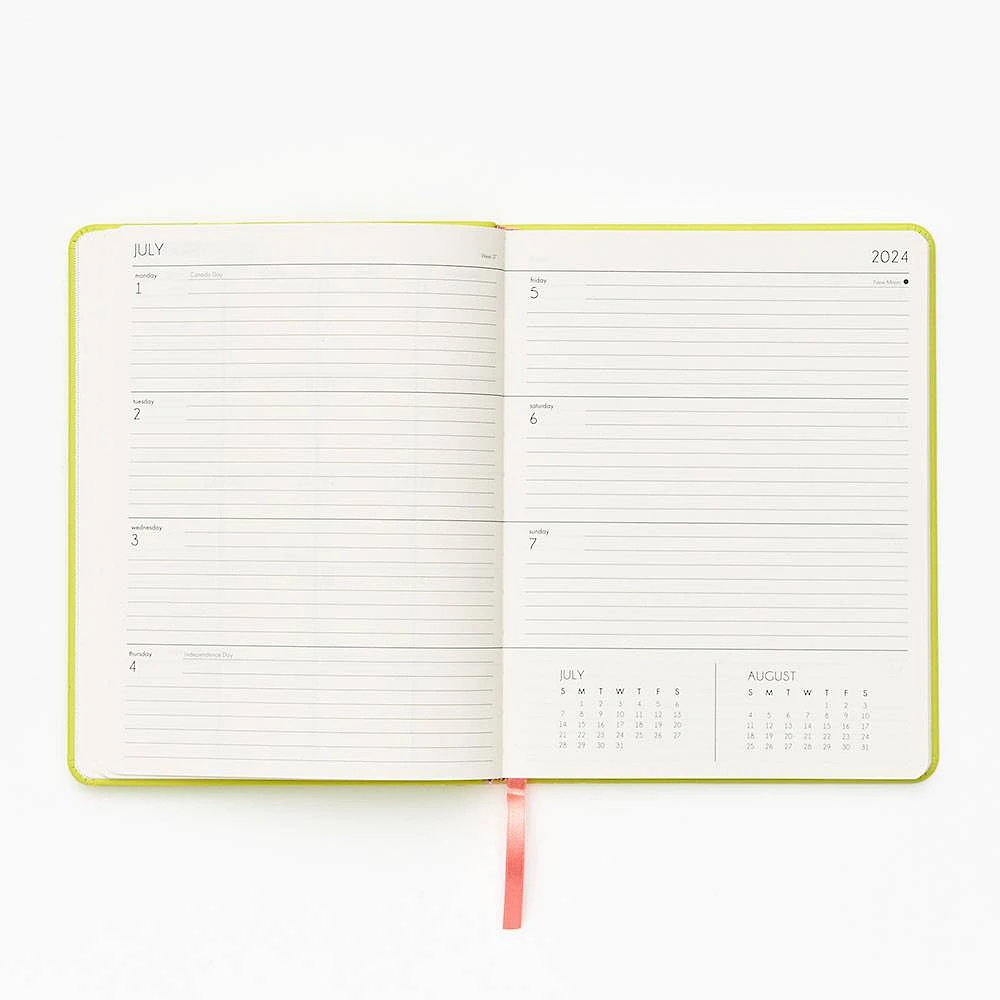 2024-2025 Green Leather Weekly Academic Planner