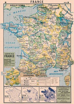 Map of France Flat Wrap