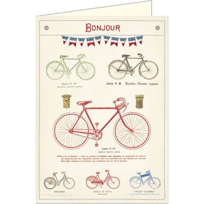 Bonjour Bicycles Greeting Card