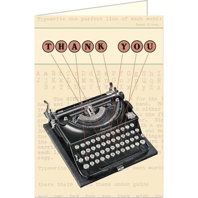 Vintage Typewriter Thank You Card