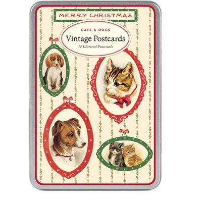 Christmas Cats and Dogs Postcard Set