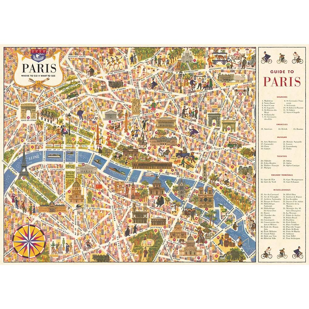 Paris Map Flat Wrap