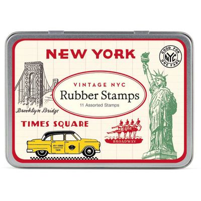 Vintage New York Rubber Stamp Set