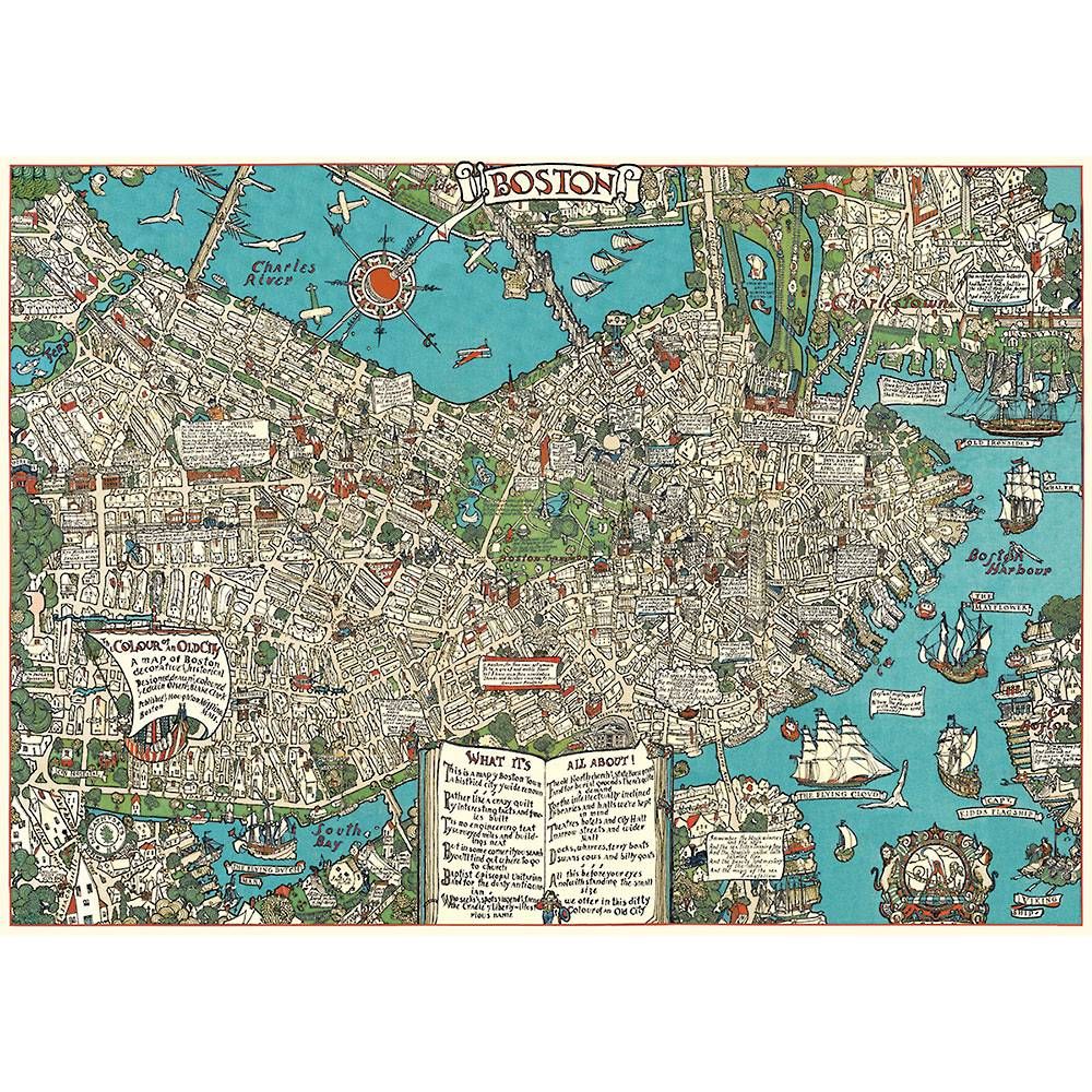 Boston Map Flat Wrap