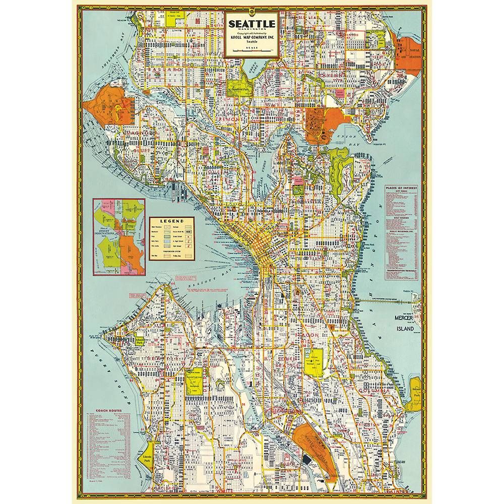 Seattle Map Flat Wrap