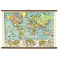 World Map Vintage School Chart