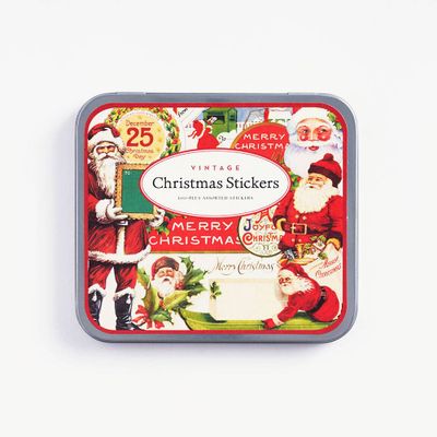 Vintage Christmas Sentiment & Santa Stickers