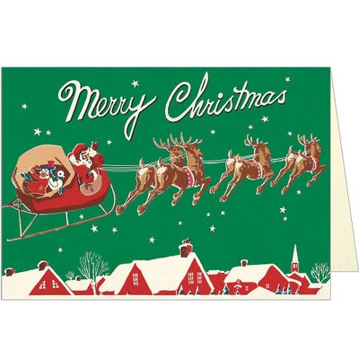 Santa And Sleigh Card
