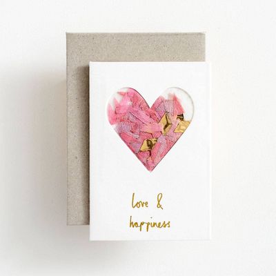 Love and Happiness Confetti Heart Miniature Card