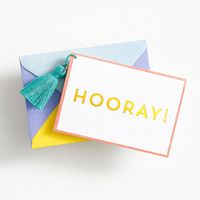 Hooray with Tassel Miniature Card