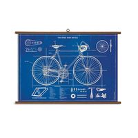 Bicycle Blueprint Vintage School Chart