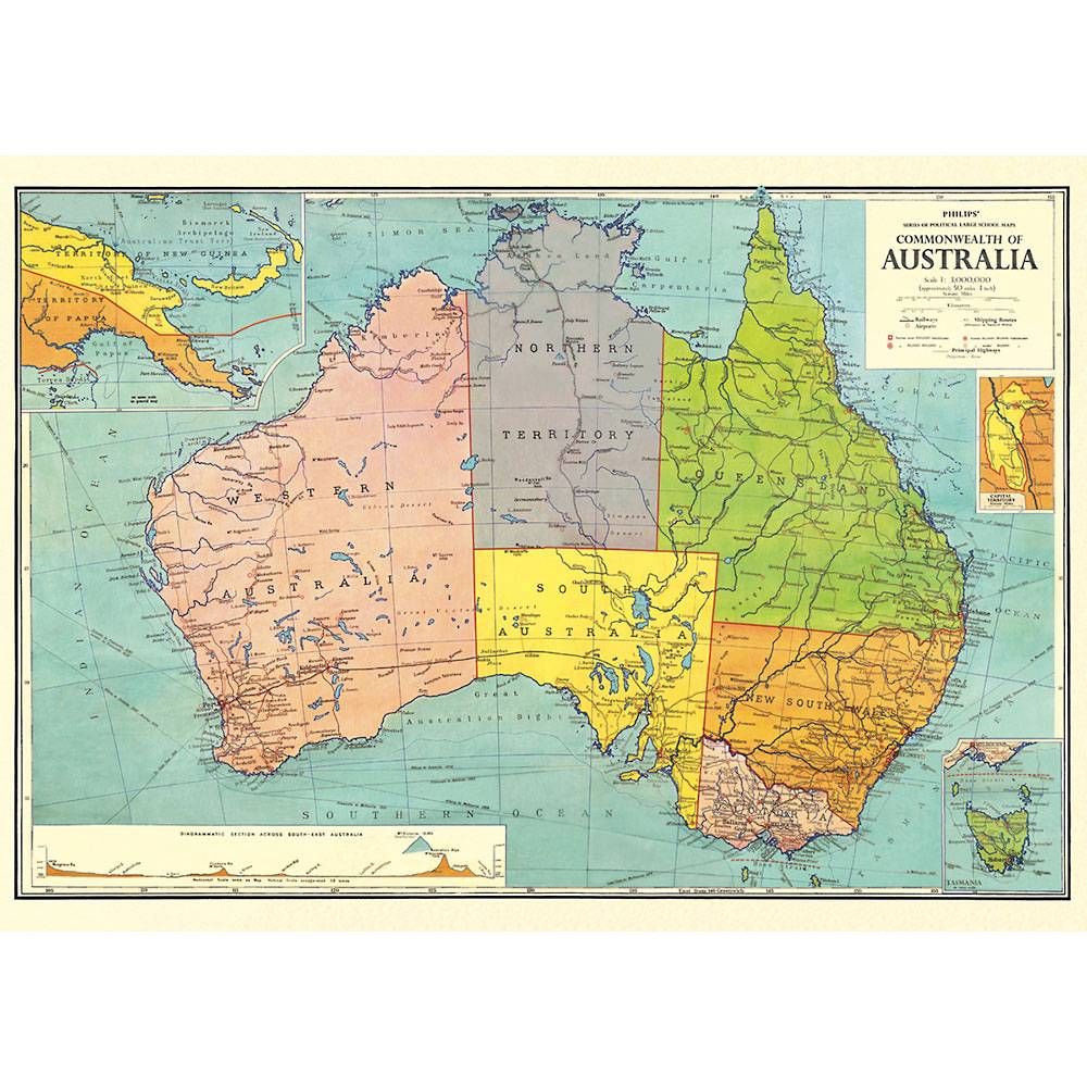 Australia Map Flat Wrap