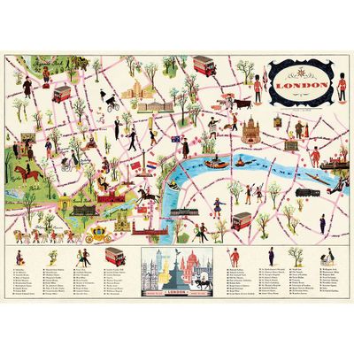 London Map Flat Wrap