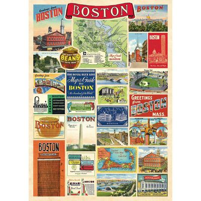 Boston Collage Flat Wrap