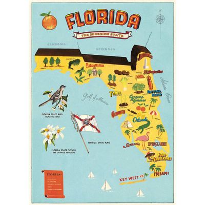 Florida Map Flat Wrap