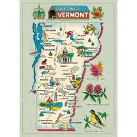 Vermont Map Flat Wrap