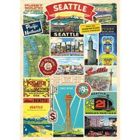 Seattle Collage Flat Wrap