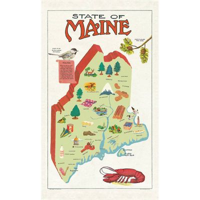 Oregon Map Tea Towel