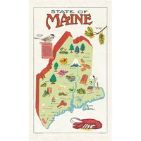 Maine Map Tea Towel