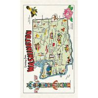 Washington Map Tea Towel