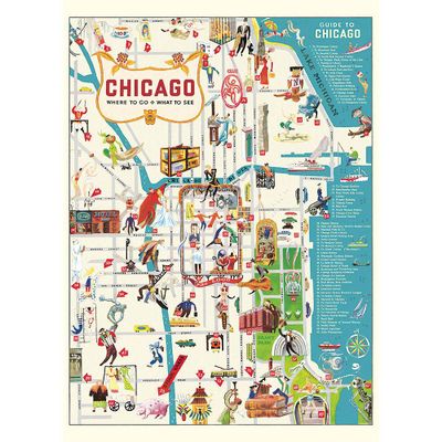 Chicago Map 2 Flat Wrap