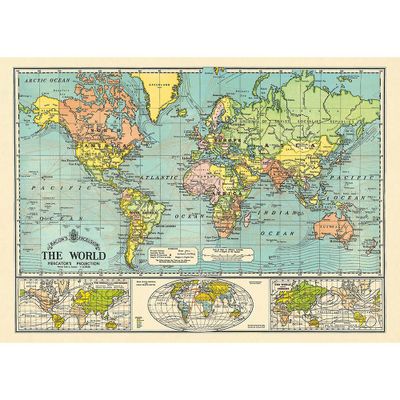 World Map 6 Flat Wrap