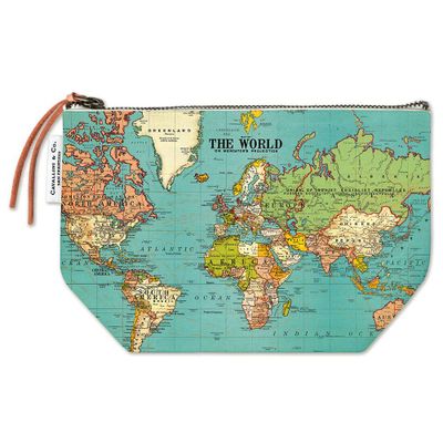 World Map Vintage Pouch