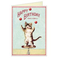 Juggling Cat Birthday Card