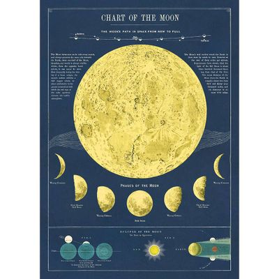 Moon Chart Flat Wrap & Poster