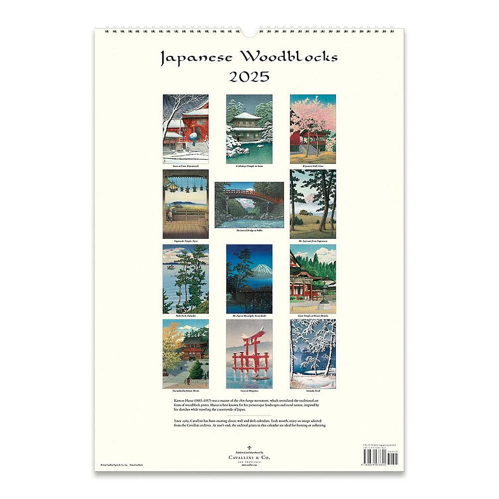 2025 Japanese Woodblock Wall Calendar