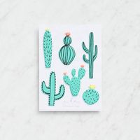 Cactus Puffy Stickers