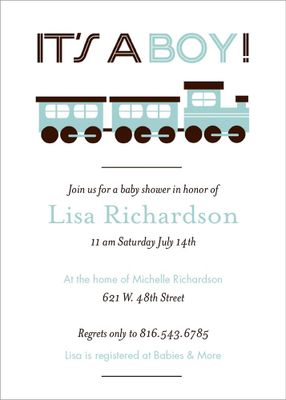 Train Baby Shower Invitation