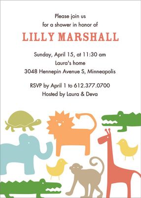 Animals Baby Shower Invitation