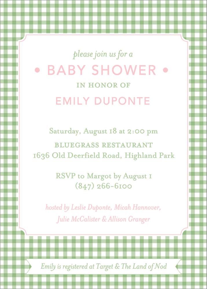 Gingham Baby Shower Invitation