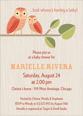 Owls Baby Shower Invitation