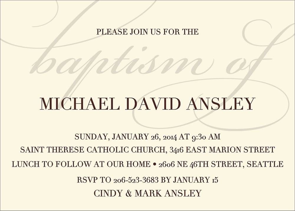 Script Baptism Invitation