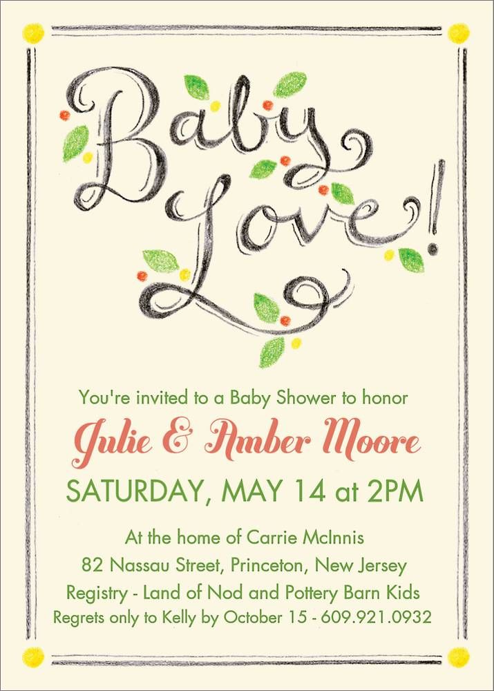 Chalk Script Baby Shower Invitation