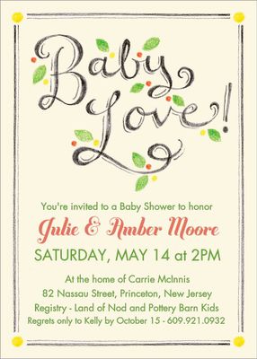 Chalk Script Baby Shower Invitation