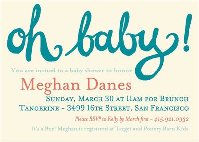 Oh Baby Boy Shower Invitation