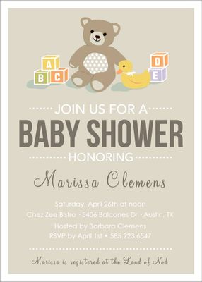 Teddy Bear Baby Shower Invitation