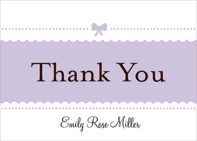 Bow Girl Baby Thank You Notes
