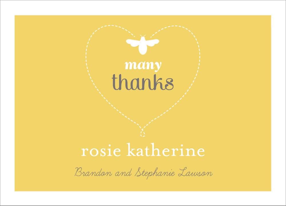 Honey Bee Baby Thank You Notes