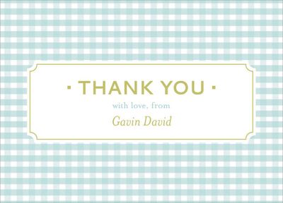Gingham Boy Baby Thank You Notes