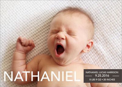 Bold Name Boy Birth Announcement