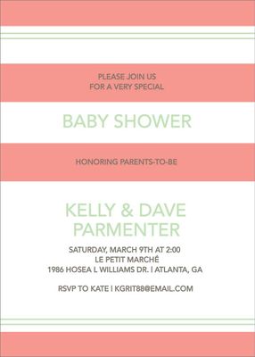 Color Stripes Baby Shower Invitation