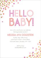 Gold Foil Stamped Warm Hello Confetti Baby Shower Invitation